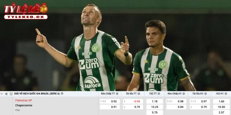 Chi tiết kèo Palmeiras vs Chapecoense AF