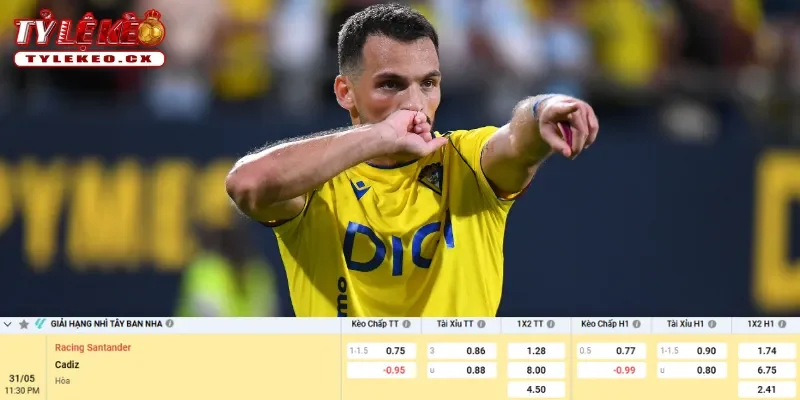 Chi tiết kèo Racing Santander vs Cadiz