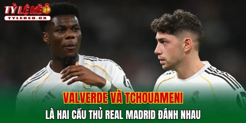 Valverde và Tchouameni là hai cầu thủ Real Madrid đánh nhau